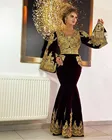 Традиционные платья в Косово, арабские вельветовые вечерние платья с расклешенными рукавами, кружевное платье с аппликацией, платье для выпускного вечера с юбкой-годе, платье с потертостями