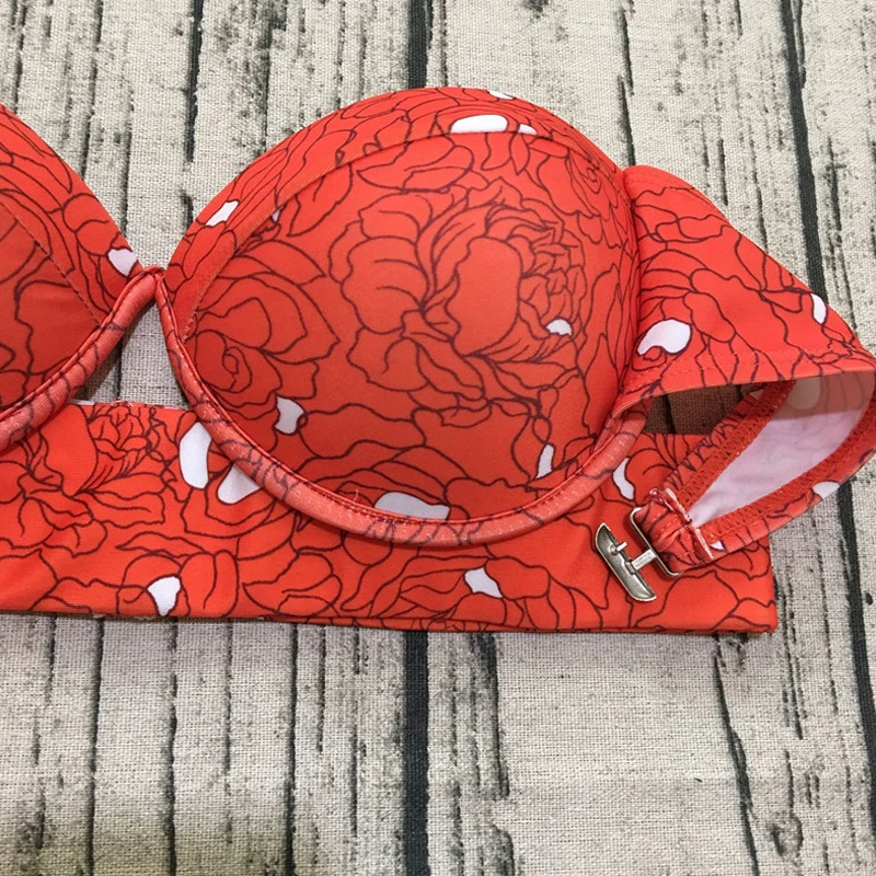 Бандо на лямках Бандажное красное бикини сексуальное для девушек 2020 сексуальный