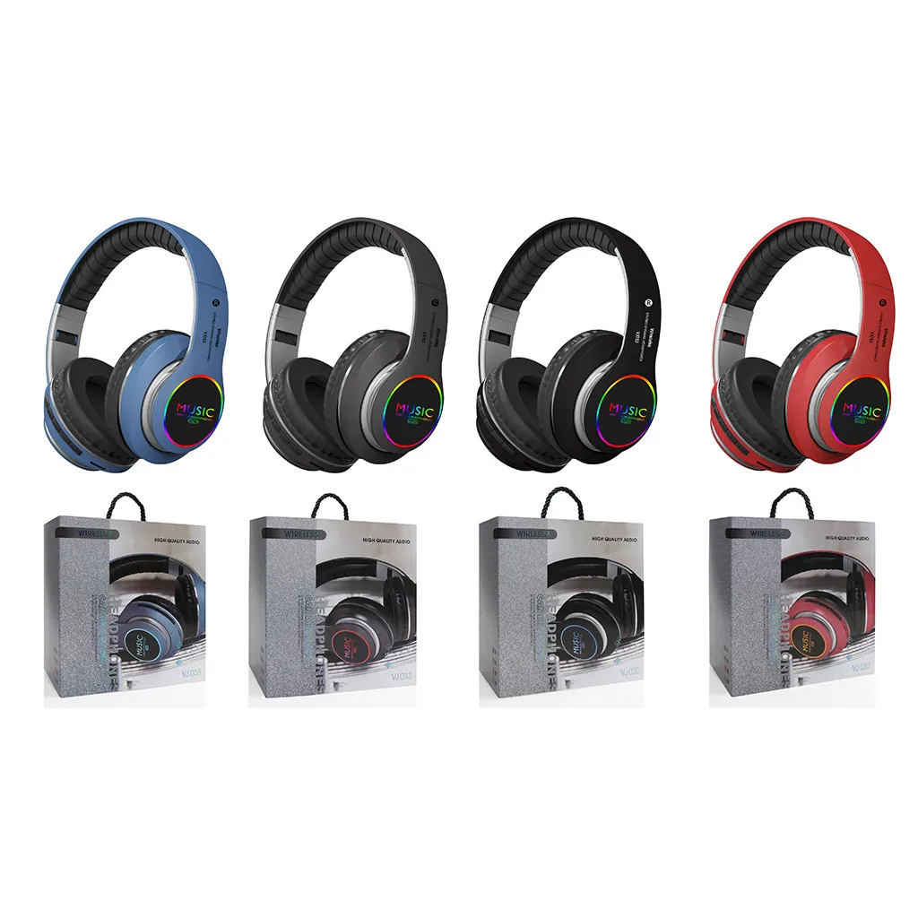 Mosunx VJ033 портативный складной светодиодный беспроводной гарнитур Bluetooth музыка