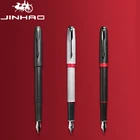 Перьевая ручка Jinhao, медный бочонок красного и черного цвета, зажим для стрел, с тонким наконечником, каллиграфия школьника, бизнес-подарок, чернильная ручка