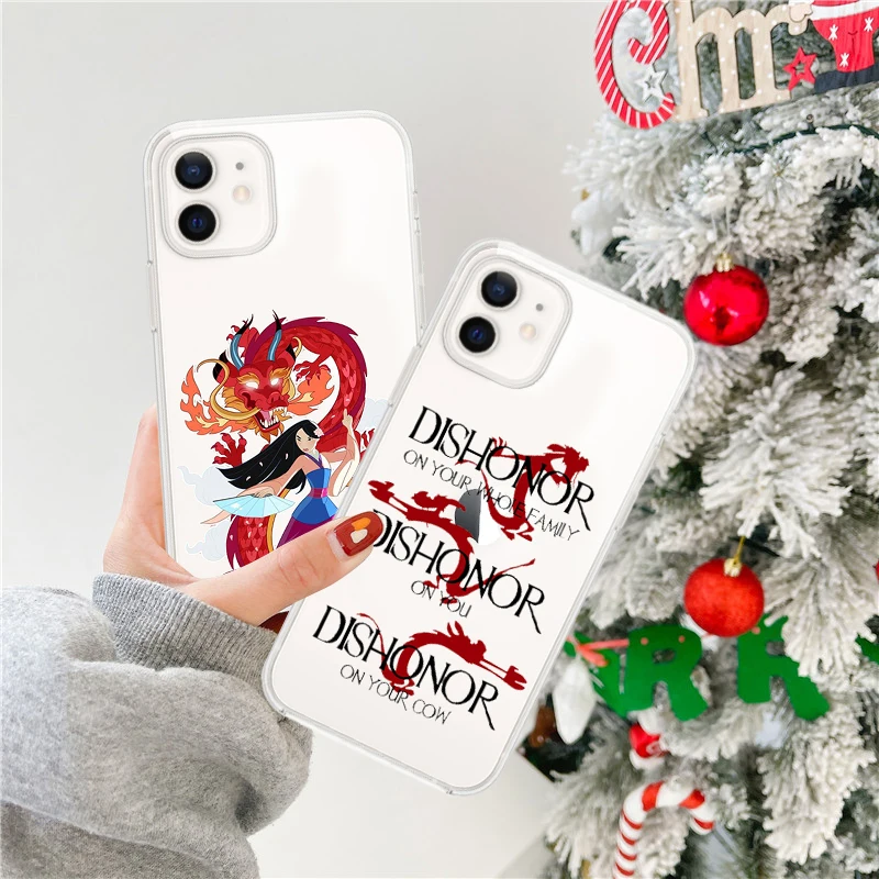 

Cartoon Hua Mulan Soft TPU Phone Case For iPhone 12 11 Pro Max 6 7 8 Plus X Xr Xs Max 2020 Transparent Silicone Cover Coque
