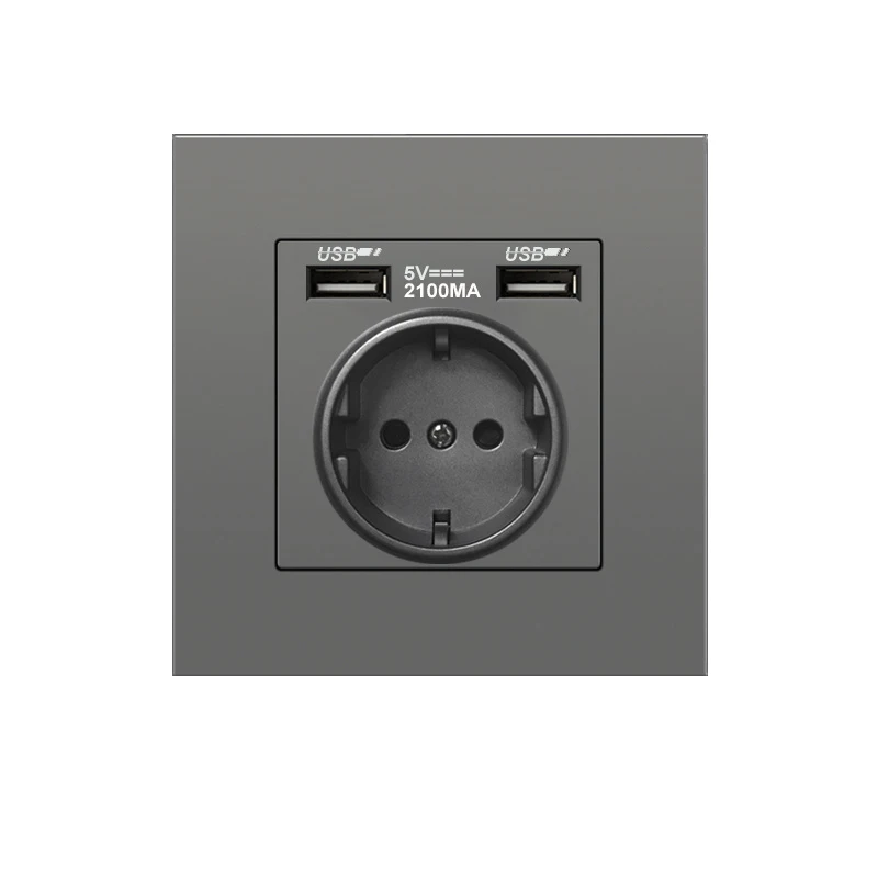 

EU Standard Electrical Wall Charger Adapter Charging Wall Germany Plug Socket Power Outlets,16A,PC Panel,Bedroom socket