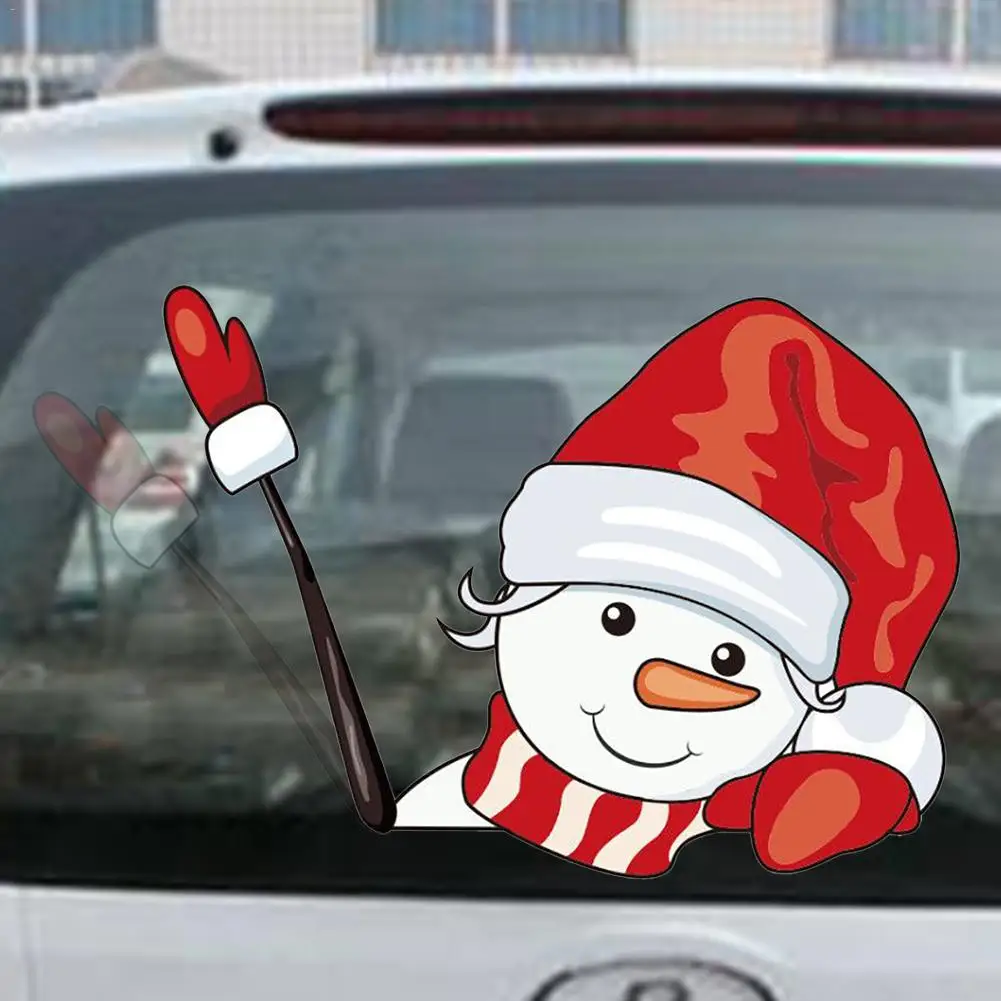 Рождественская Автомобильная наклейка Санта автомобиль задний стикер для