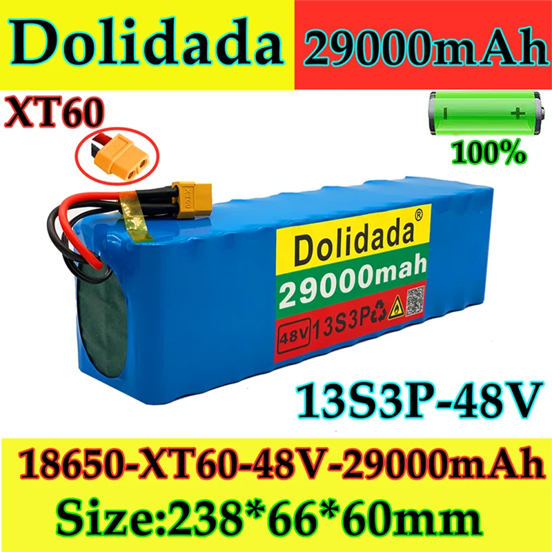 

2021NEW 48V29Ah 500w 13S3P 48V Lithium ion Battery Pack 29000mah For 54.6v E-bike Electric bicycle Scooter with BMS