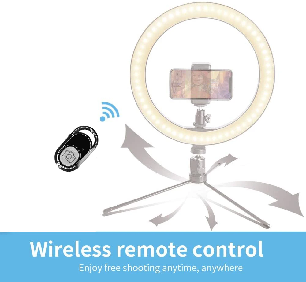 10 2 &quotНастольный держатель для селфи кольцо светильник с штатив Трипод и