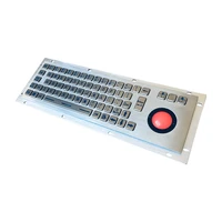 stainless steel industrial metal keyboard with trackball 36mm backlight rugged panel mount keypad for information kiosk