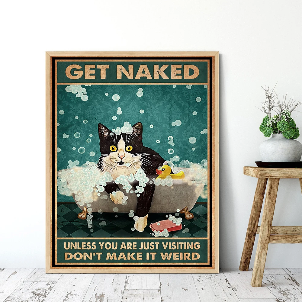 

Bathroom Poster Dont Make It Weird Canvas Painting Vintage Art Print Mental Black Cat Wall Picture For Living Room Home Decor