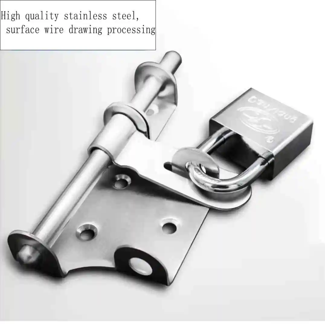 Stainless Steel Door Buckle Bolt Latch Safety Bolt Sliding Gate Hasp Door Lock With Screws Safety Latch Lock for Gate