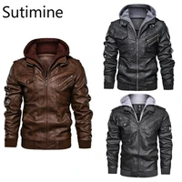 men jacket casual men clothing leather suede faux fur coat men loose solid leather male coat autumn and winter zipper thick