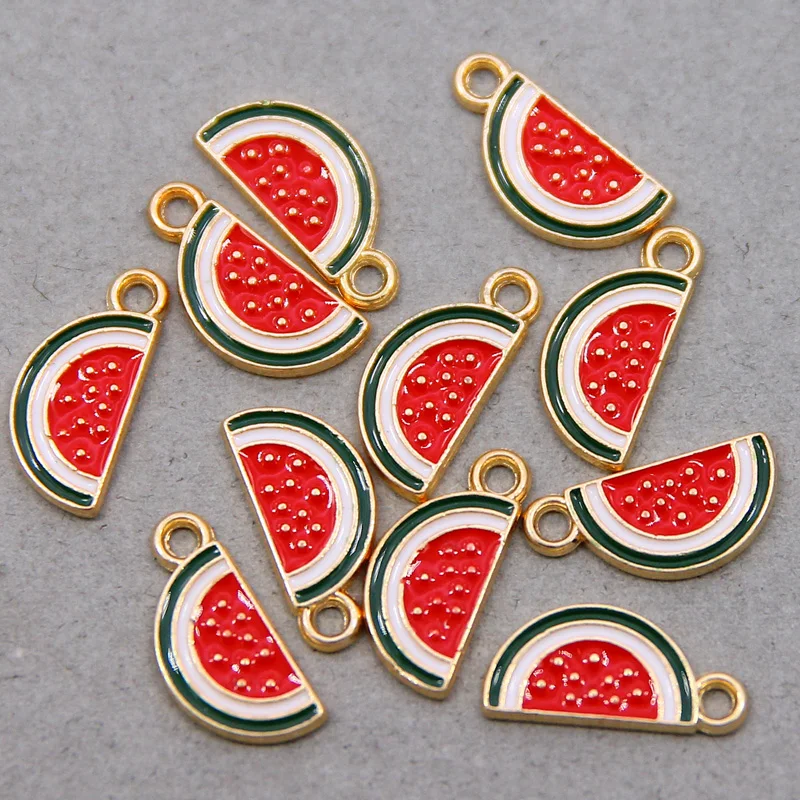 6 шт./лот милые эмалевые подвески для сережек ожерелье фрукты Клубника арбуз