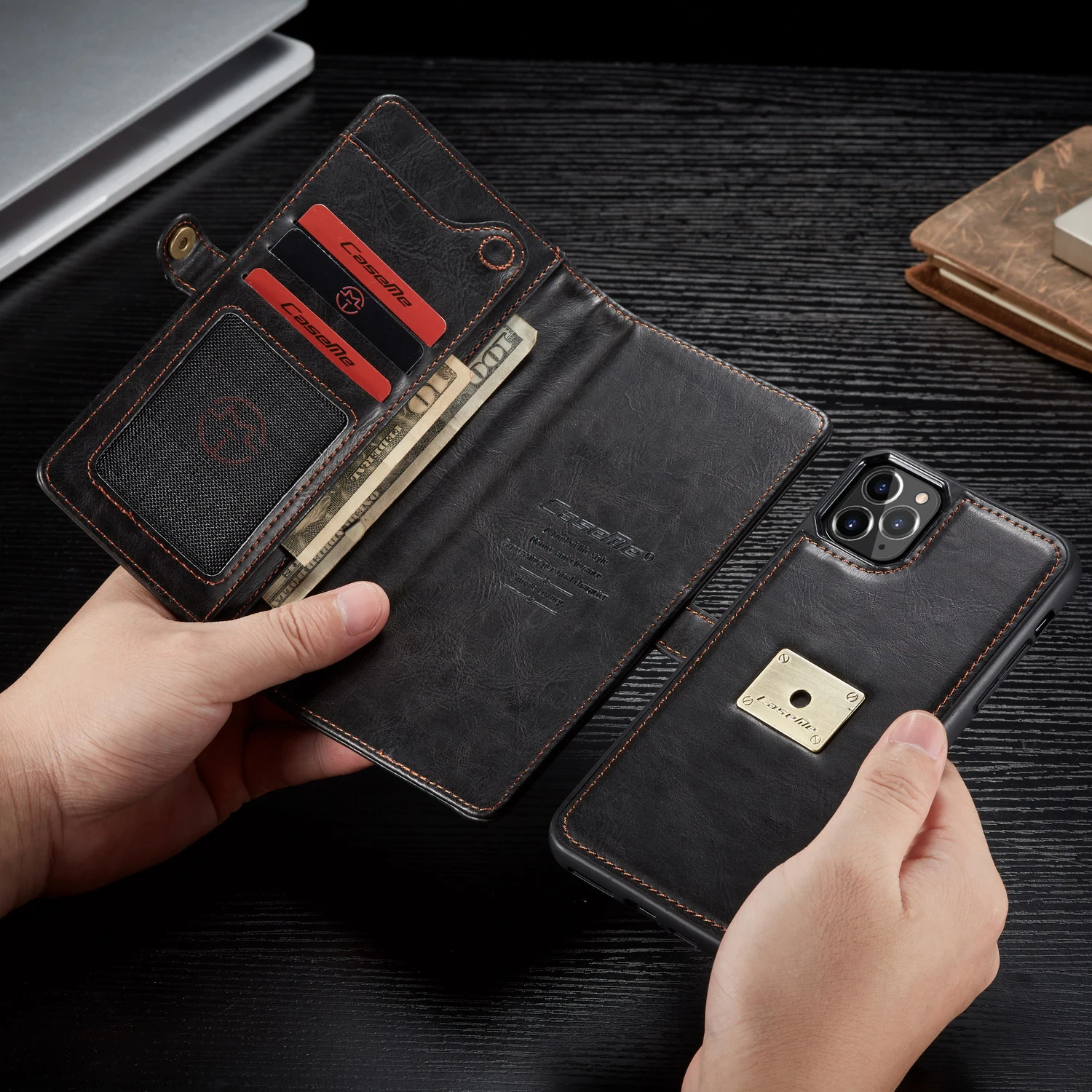 Чехол CaseMe для телефона IPhone 7 8 Plus X XS XR роскошный кожаный Ретро Чехол-кошелек с