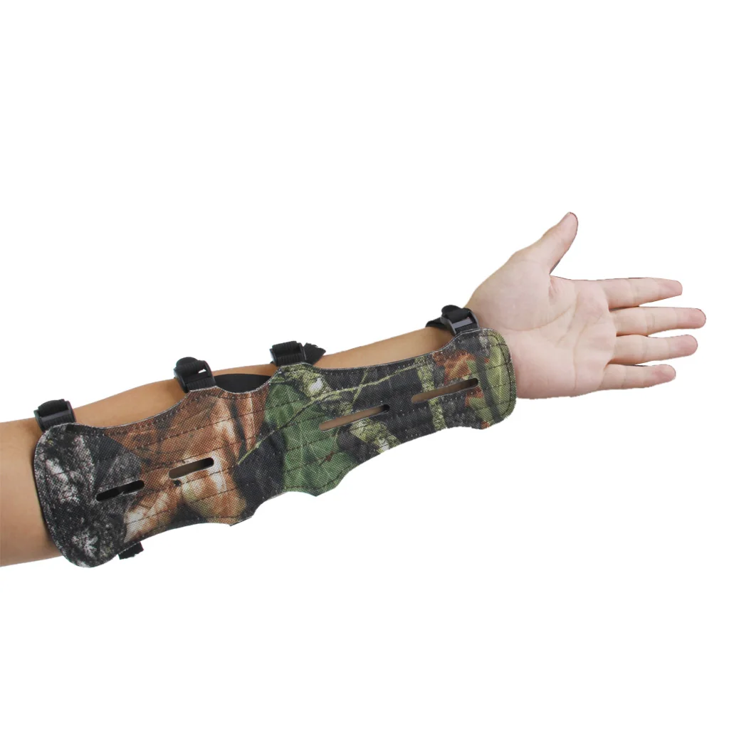 

Adjust 4 Strap Leather Shooting Archery Arm Guard Protection Guard Armband