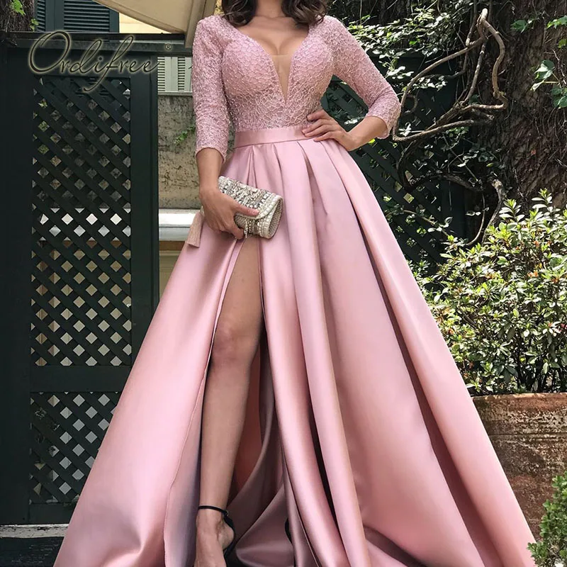 Женское длинное вечернее платье Ordifree элегантное кружевное Атласное Платье макси