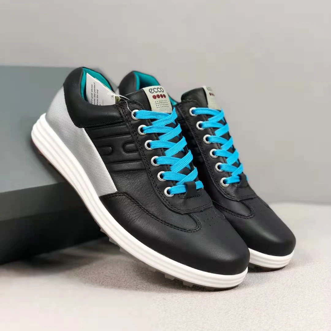 

Men Brand Golf Shoes Genuine Leather Comfortable Anti Slip Mens Sport Sneakers Black Golf Trainers