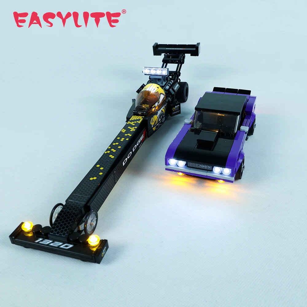 For 76904 Speed Champions Mopar Dodge Srt Top Fuel Dragster And 1970 Dodge Challenger T/a Not Include Model