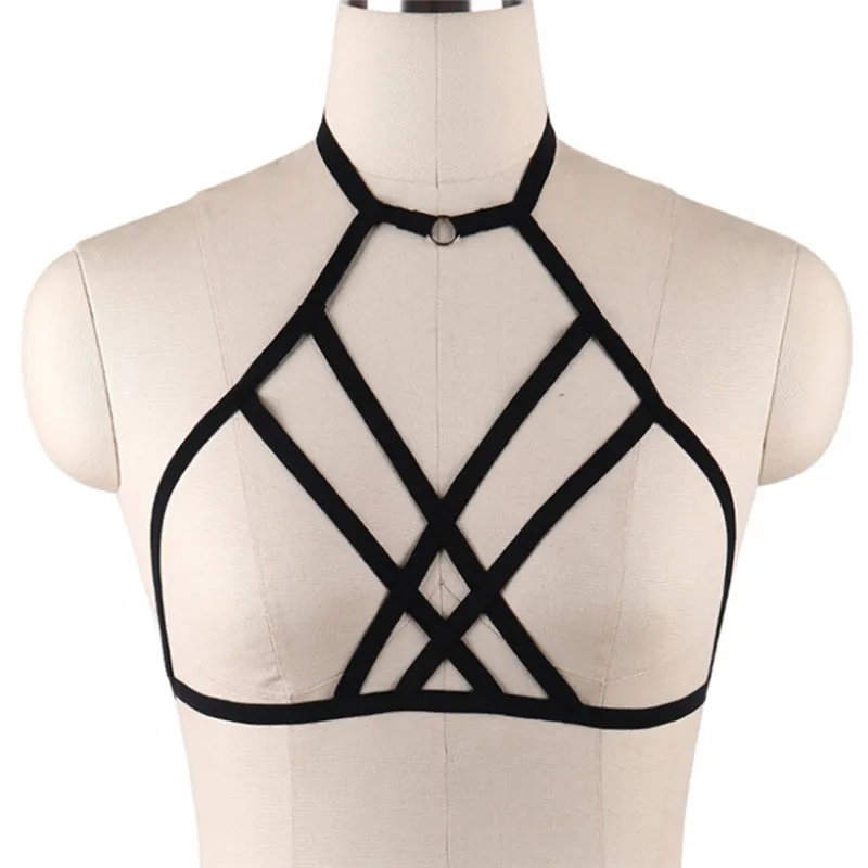 

Elastic Lingerie Top Body Harness Cage Bondage Women's Bra Cage Bondage Cotton Worsted Medium Standard