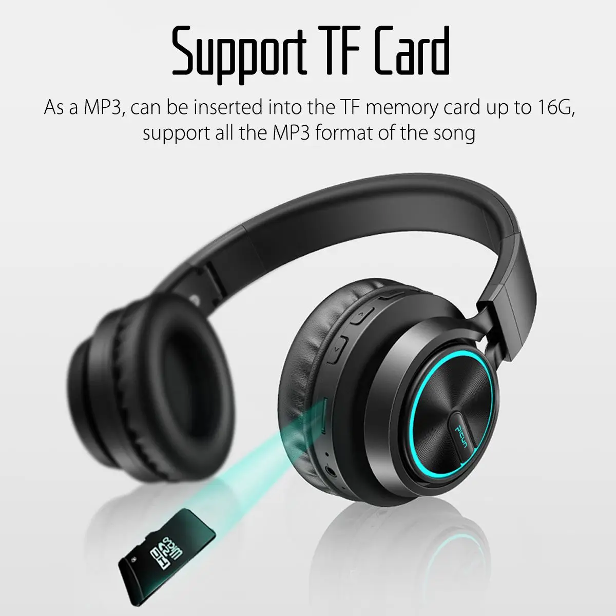 B6 беспроводные наушники bluetooth HiFI стерео Складная гарнитура светодиодный свет MP3 TF FM 3,5 мм наушники с микрофоном для телефона