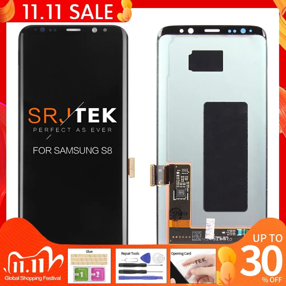 Оригинальный ЖК-дисплей AMOLED для SAMSUNG S8 сменный дигитайзер сенсорного экрана GALAXY