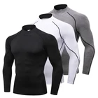 Мужская футболка для бега, Спортивная футболка для бодибилдинга, Быстросохнущий компрессионный Топ с длинным рукавом, футболка для тренажерного зала, Мужская облегающая футболка для фитнеса, Рашгард