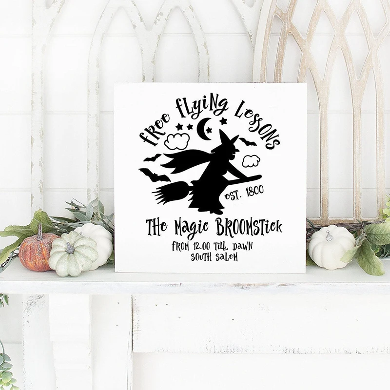 Счастливого Рождества Настенная Наклейка ведьмы собрать здесь деревянный знак