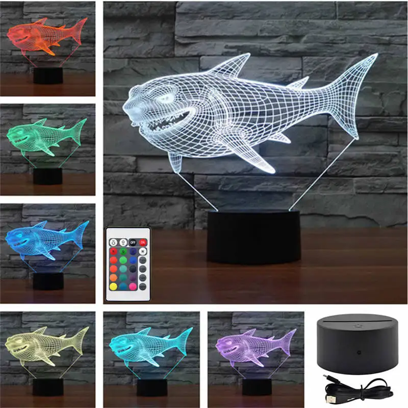 3D Shark морской Животные сенсорный контроллер с ПДУ для светодиодной ленты