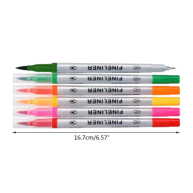 

12/18/24/36Pcs Dual Tip Flexible Color Brush Fineliner Watercolor Drawing Pen