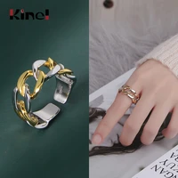 kinel silver ring color separation openwork woman jewelry adjustable ring korea fashion wedding party 925 silver ring