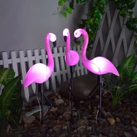 pink flamingo solar led light outdoor fence light courtyard garden solar led lamp waterproof outside deco solar light