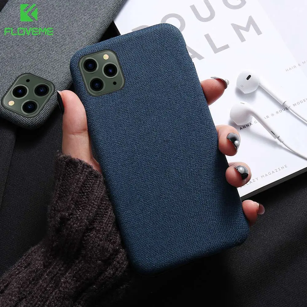 Тканевый чехол для телефона FLOVEME iPhone XR XS 11 Pro Max X текстурный винтажный