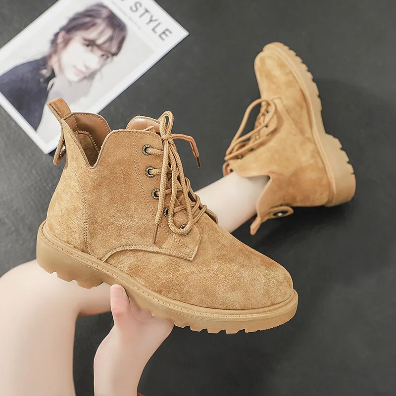 Женские ботильоны в стиле ретро Johnature однотонные ботинки на платформе со