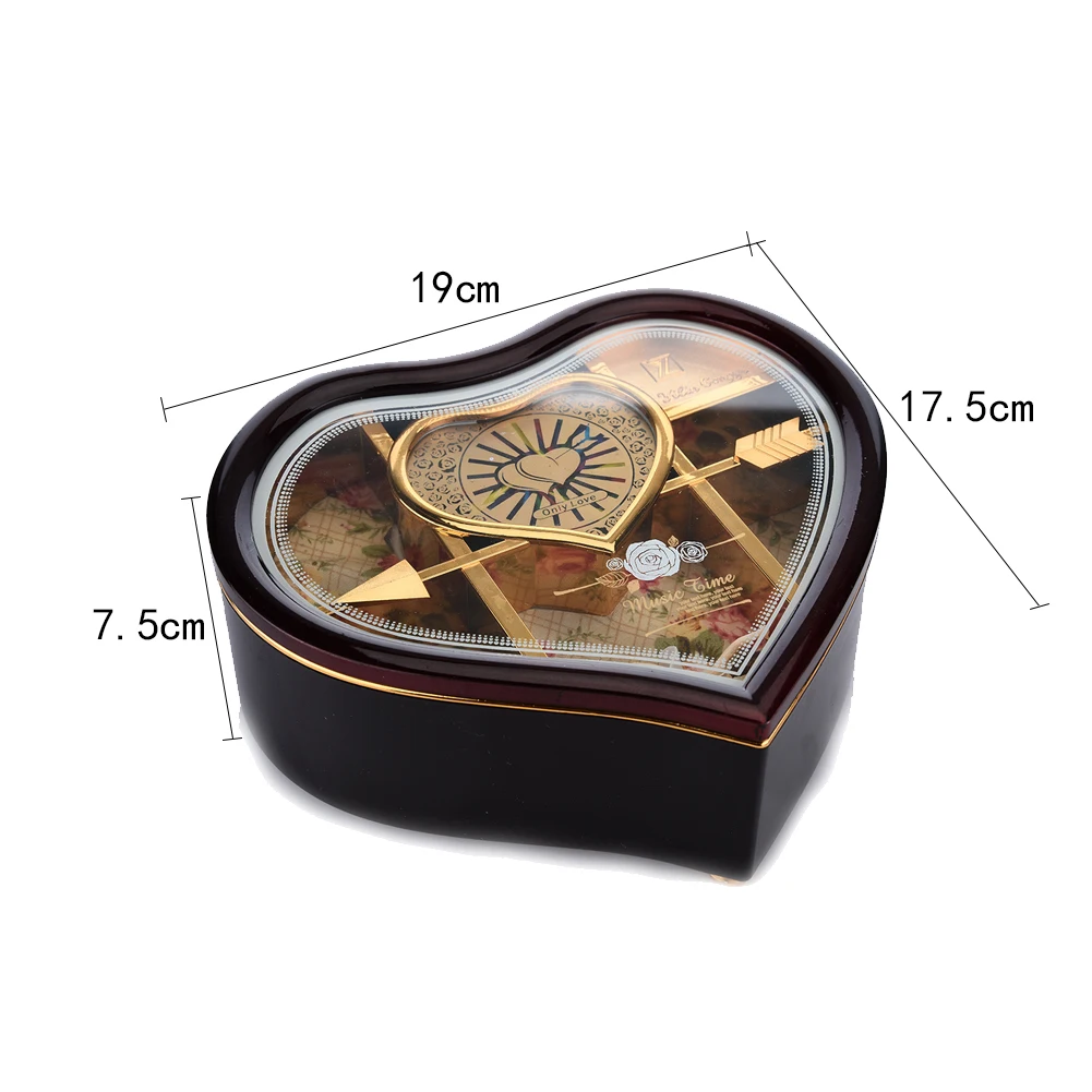 Мини в форме сердца Танцующая балерина Музыкальная шкатулка Карусель Поворотная