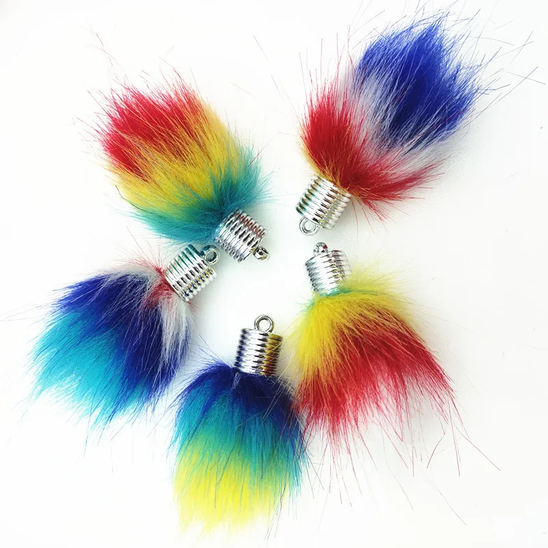 Новый Красочный помпон из искусственного меха енота мини-помпон сделай сам