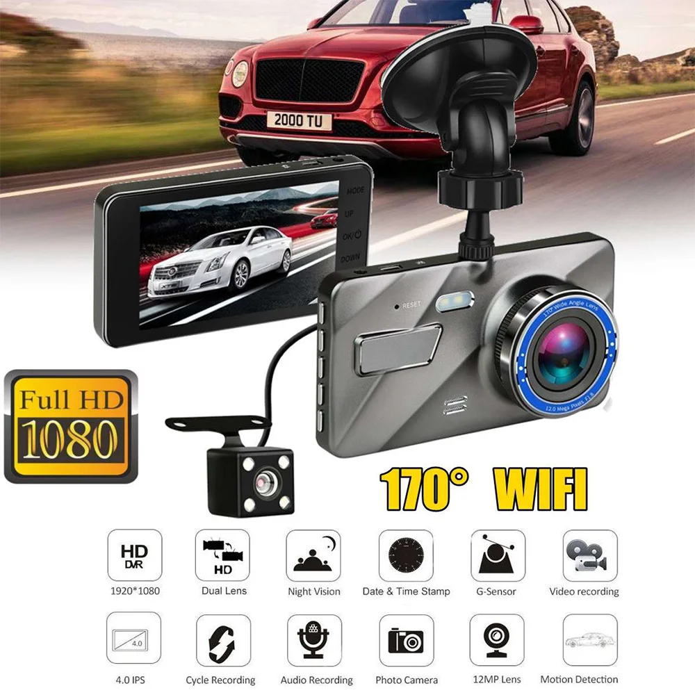 4 дюйма ips HD 1080P вождение автомобиля Регистраторы Dashcam Видеорегистраторы для
