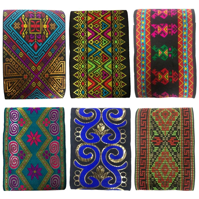 

10cm Width African Lace Fabric Embroidered Jacquard Ribbon For Wedding Dress Stage Costume Accessories DIY Lace Trim