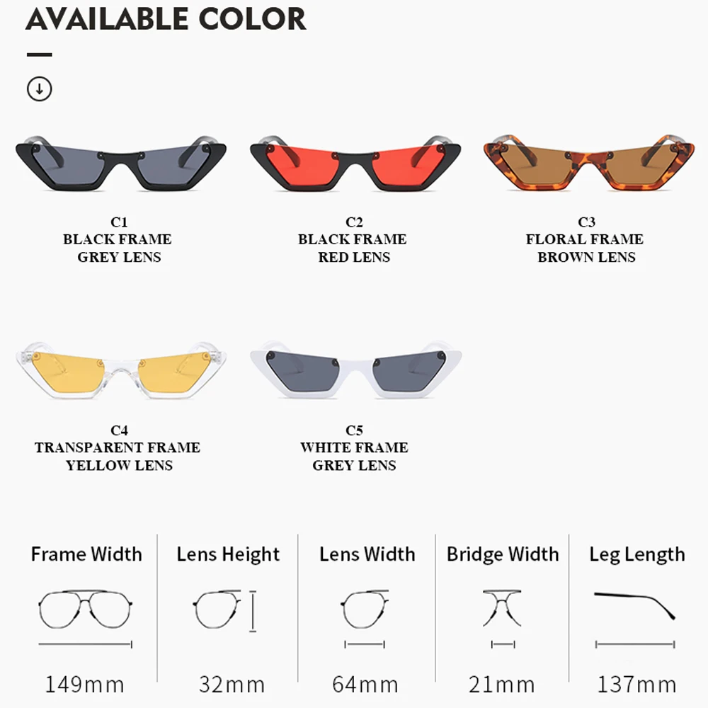 

YAMEIZE Half Frame Sunglasses Women Cat Eye Sunglasses Leopard Sun Glasses Brand Design Half Rimless Trendy Small Eyewear Gafas