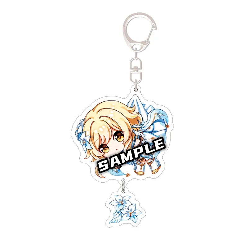 

Anime Genshin Impact Fashion Key Chains Acrylic Role Play Zhong Li Keyring Figure Accessory Student Backpack Valentines Keychain
