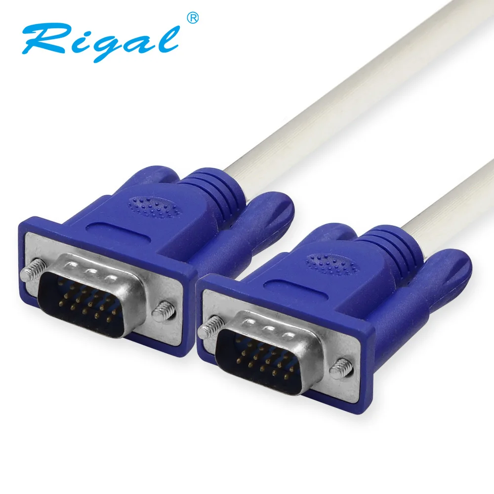 Кабель Rigal с позолоченным разъемом 1080P 15pin 3 + 4 VGA 1 5 м 10 кабель для монитора