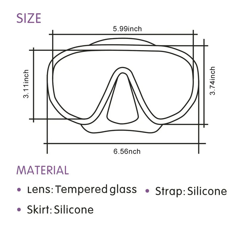 Фирменная профессиональная маска для дайвинга уплотненная силиконовая юбка с