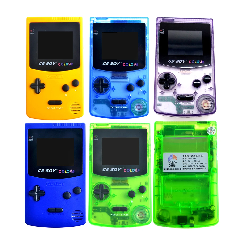 

GB Boy Colour Color Portable Game Console 2.7" 32 Bit Handheld Game Console With Backlit 66 Built-in Games Support Standard Card