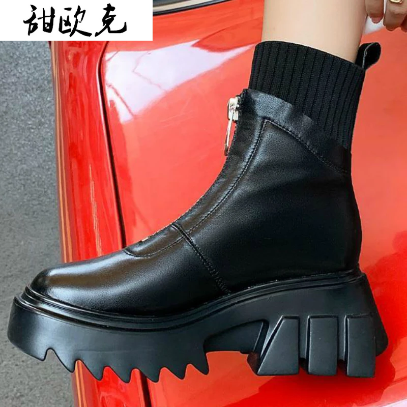 Ботинки Martin Женские осенние женские туфли в стиле панк на платформе ботильоны из