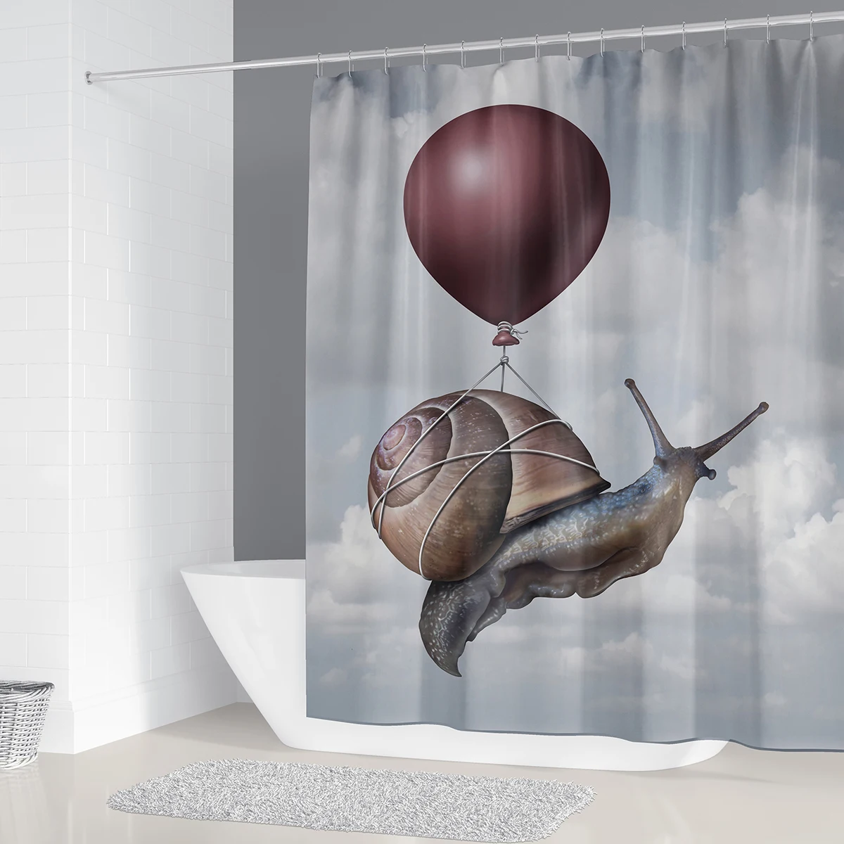 Креативный Летающий улитка печати Водонепроницаемый Ванная комната душа наборы