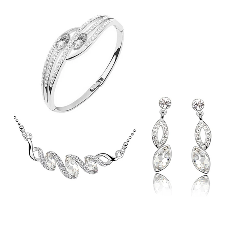 Набор свадебных украшений ожерелье серьги браслет подвеска в форме конского