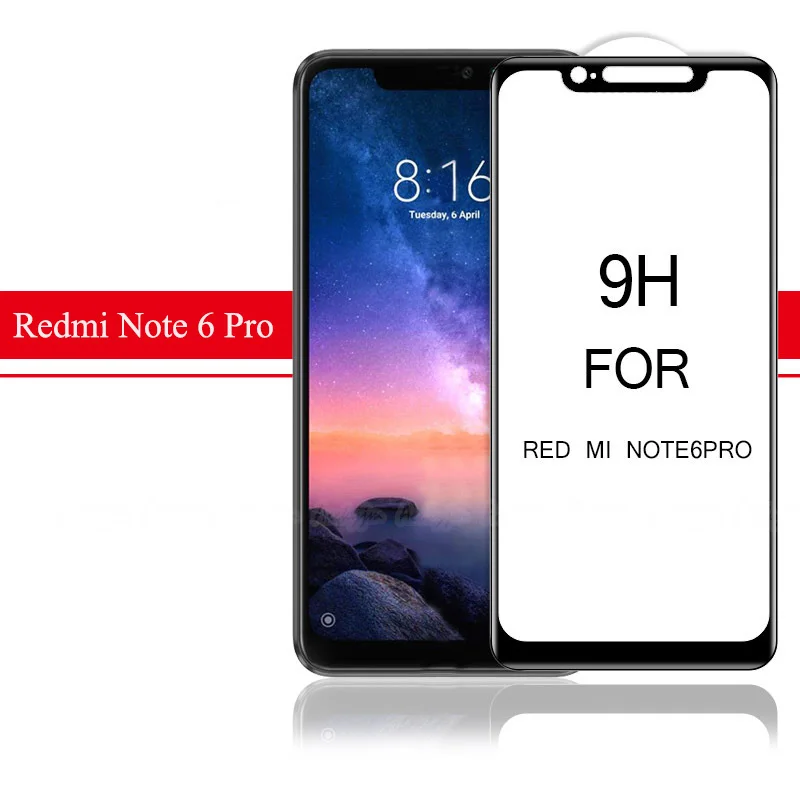 For Redmi Note 6 Pro 5D закаленное стекло с холодной резьбой для Xiaomi Redmi Note 7 6 Pro 3D полное покрытие небьющиеся края протектор экрана Redmi Note 5 Pro - Цвет: For Redmi Note 6 Pro
