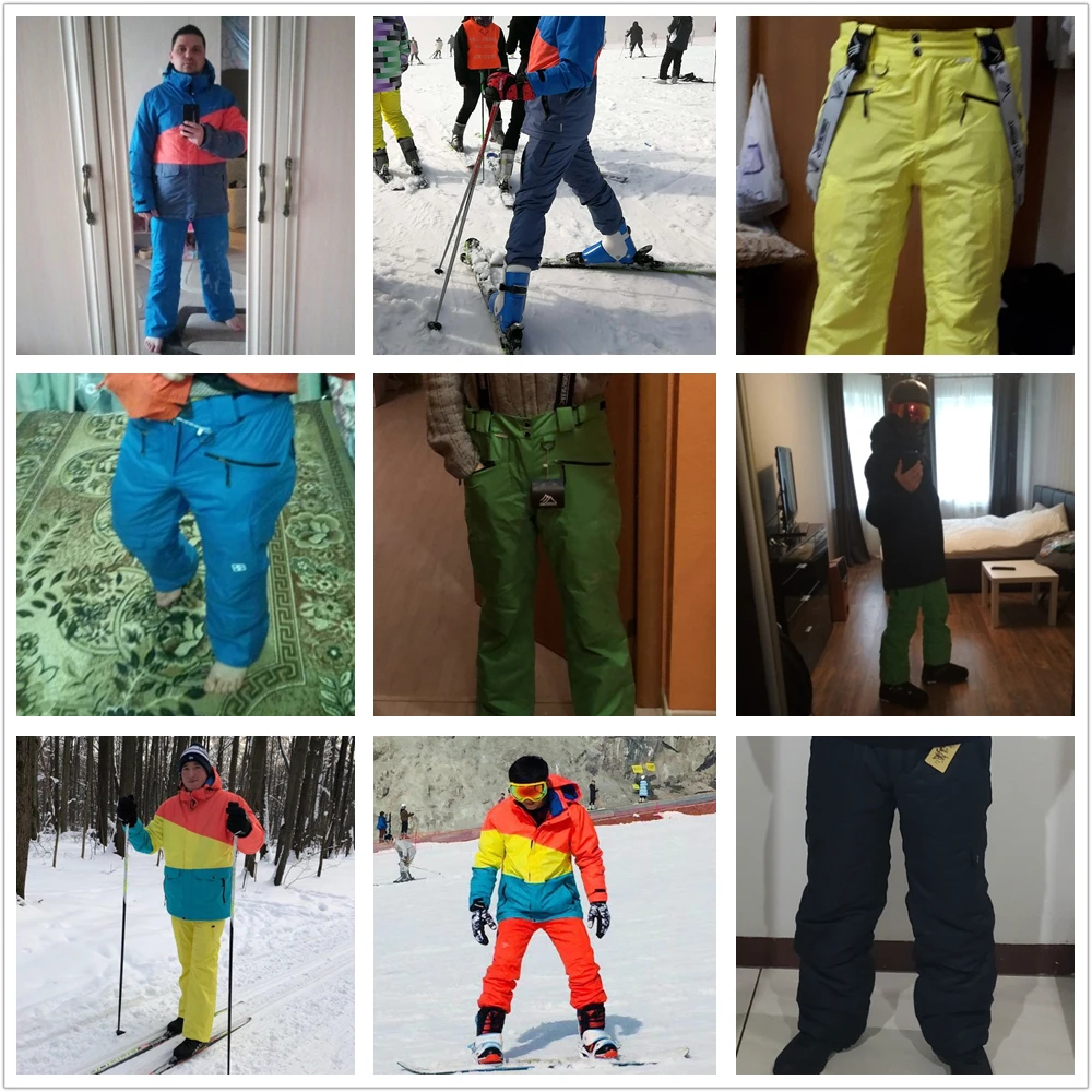 SAENSHING зимние лыжные брюки мужские водонепроницаемые ветрозащитные Утепленные