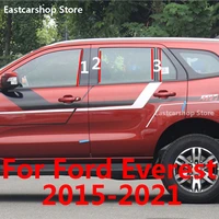 for ford everest 2021 2020 2019 car carbon fiber middle column pc window trims b c pillar strip sticker 2018 2017 2016 2015