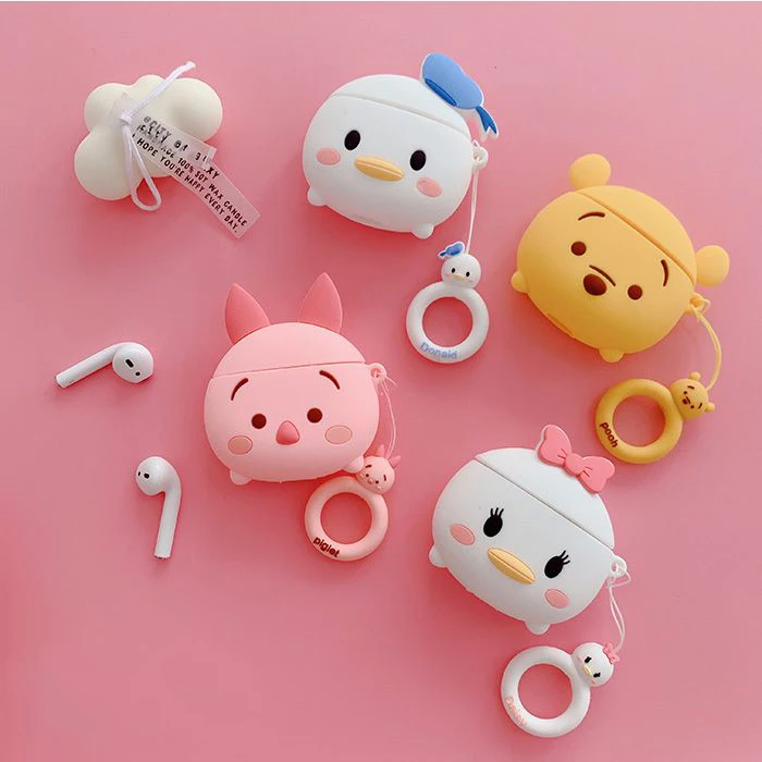 

Soft TPU Cute Case for Airpods Iphone Earphones Sliding Camera Protection Fundas