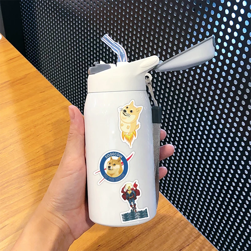 

10/30/50Pcs Funny Cartoon Dogecoin Graffiti Sticker Waterproof Fridge Guitar Laptop Motorcycle Skateboard Joke Decal Classic Toy
