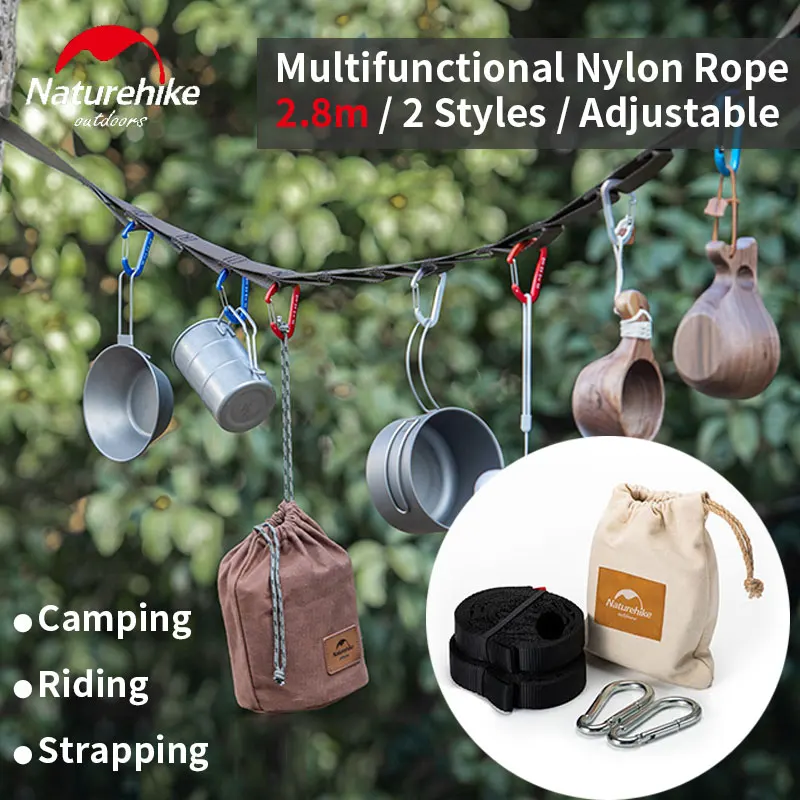 

Naturehike 2,8 м регулируемый подвесной трос Многофункциональный Сверхлегкий нейлоновый трос Открытый Кемпинг гамак усиленная лента 2 стиля