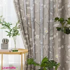 Занавески на окна в китайском пасторальном стиле с принтом в скандинавском стиле для спальни и гостиной