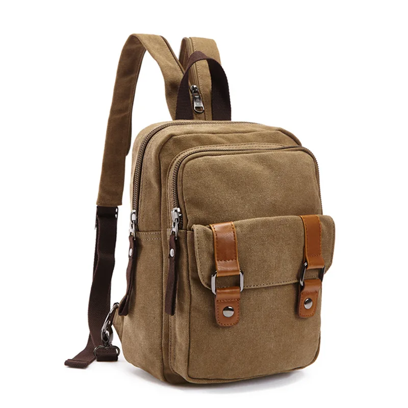 

Vintage Small Canvas Backpack Men Multifunctional Travel Shoulder Bag School Bag Male Notebook Laptop Backpacks Female Daypack